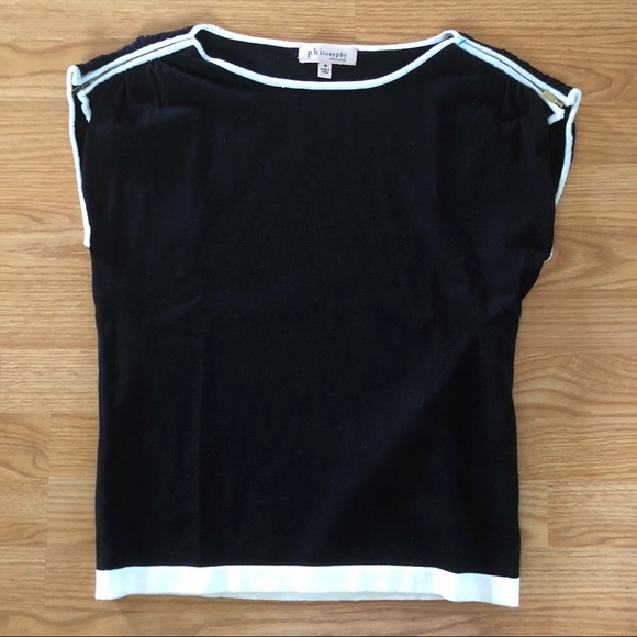 Philosophy Sweaters - Philosophy Sz medium black sweater zipper shoulder